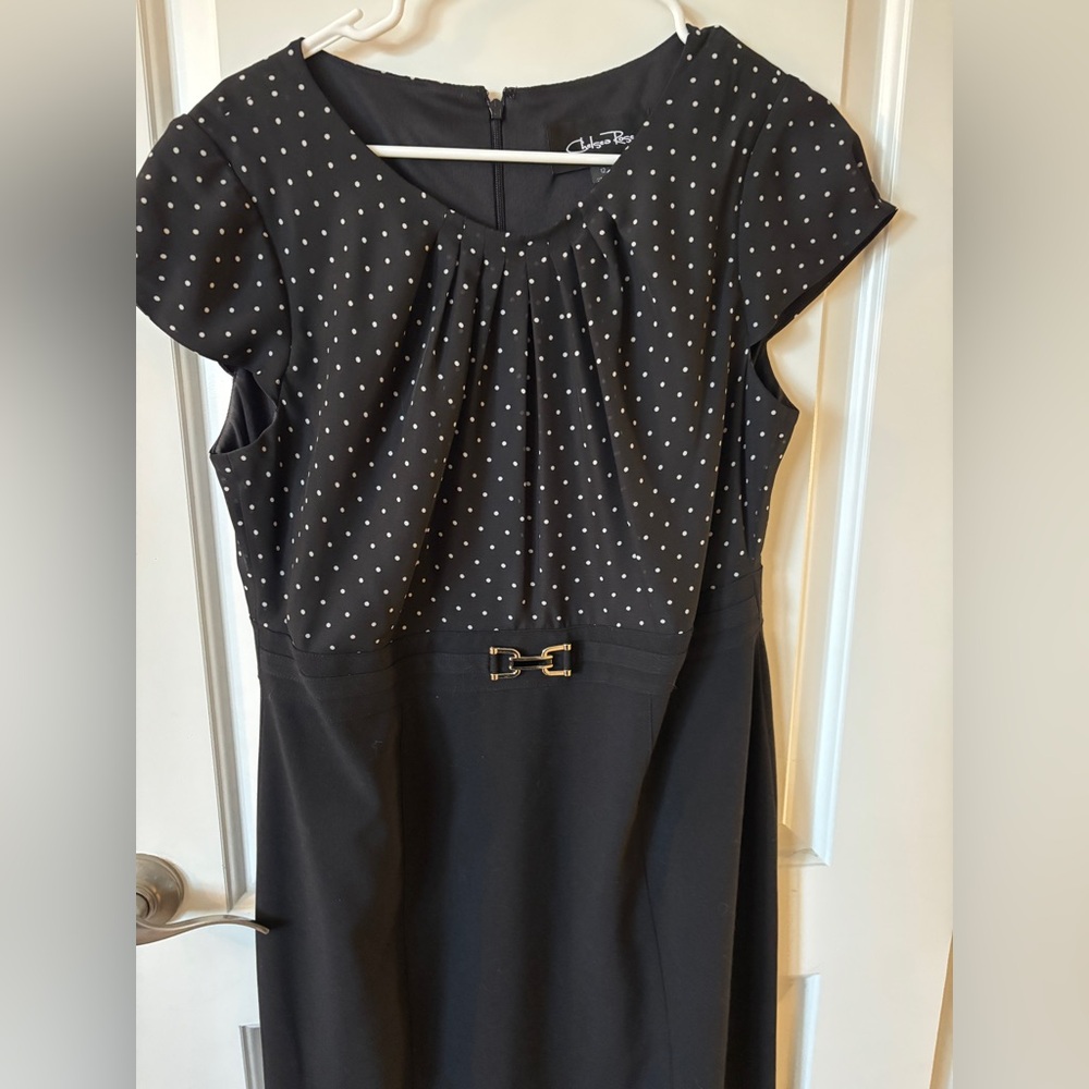 Chic Black Dress with Polka Dot Accents